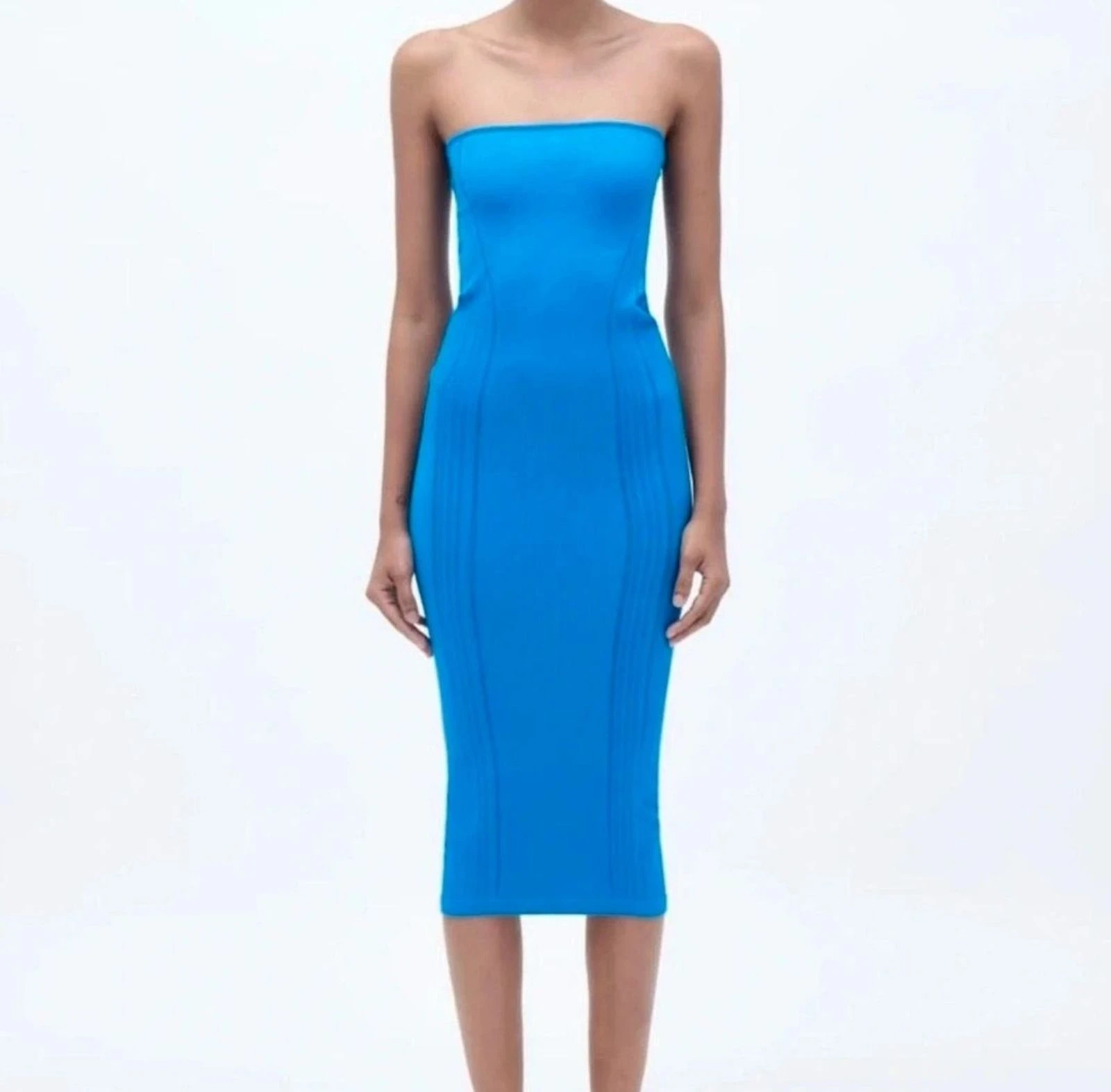 Vestido midi punto Zara XS-S 
